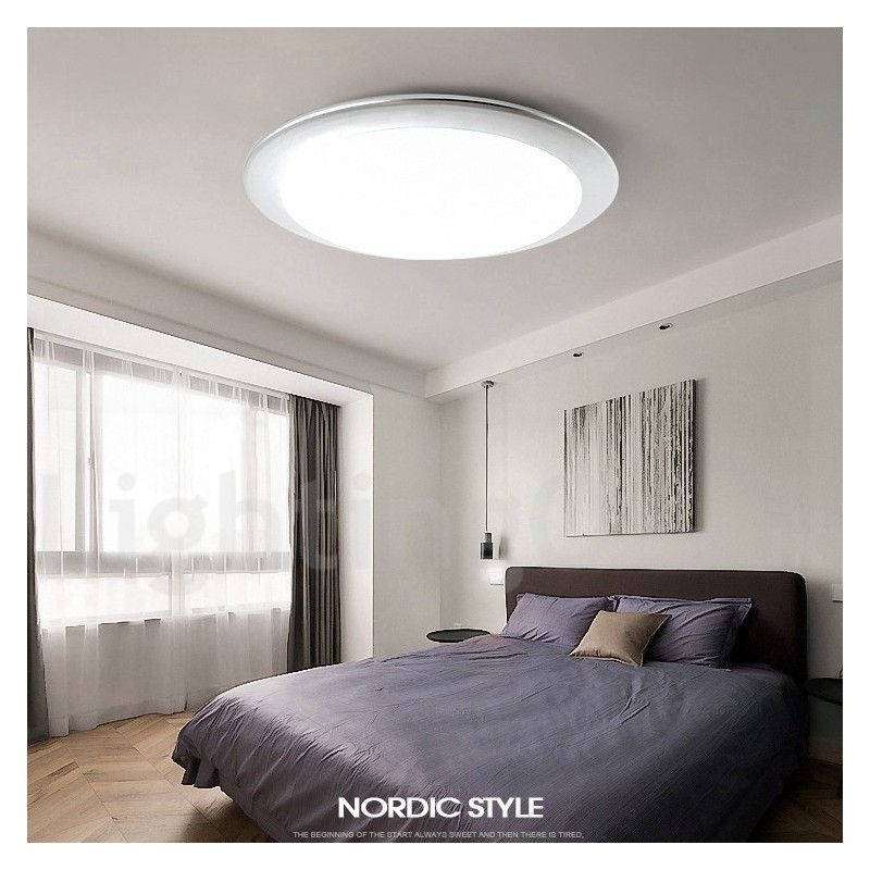 4 cm dicke, superdünne, dimmbare, moderne Deckenleuchten im zeitgenössischen nordischen Stil mit Acrylschirm und Fernbedienung, können auch als Wandleuchte verwendet werden
