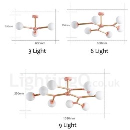Nordic Modern Magic Bean Holz Molekular Kronleuchter aus Holz mit Glasschirmen