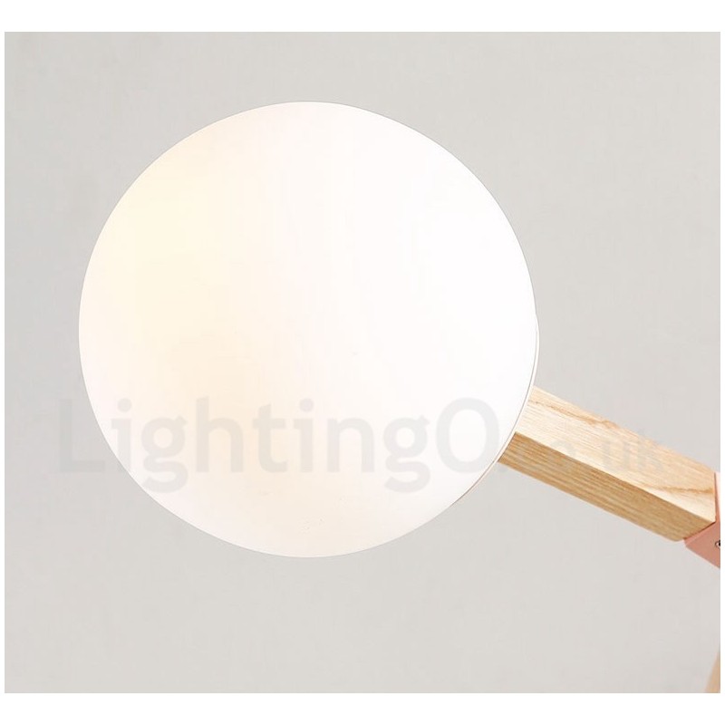 Nordic Modern Magic Bean Holz Molekular Kronleuchter aus Holz mit Glasschirmen