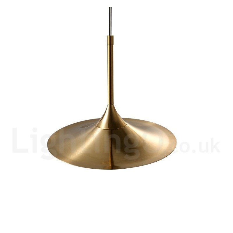 Pendelleuchte im Industriestil, 1 Licht, goldfarben, Mini-Stil, galvanisch lackiert, mit Glasschirm