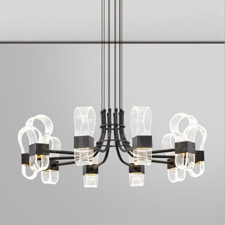 10-flammiger nordischer postmoderner Kronleuchter im 2021-Design mit Acrylschirmen 10-flammiger nordischer postmoderner Kronleuchter im 2021-Design mit Acrylschirmen