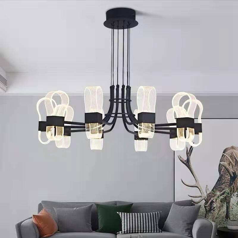 10-flammiger nordischer postmoderner Kronleuchter im 2021-Design mit Acrylschirmen