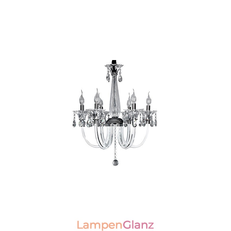 Eleganter Kristall-Kronleuchter mit 6 Lichtern in Kerzenform