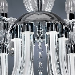 Eleganter Kristall-Kronleuchter mit 6 Lichtern in Kerzenform