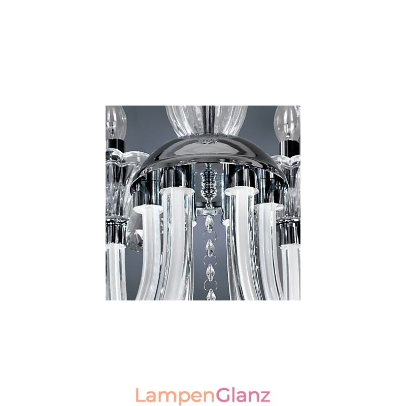 Eleganter Kristall-Kronleuchter mit 6 Lichtern in Kerzenform