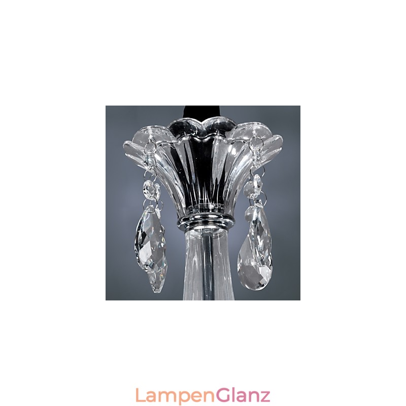 Eleganter Kristall-Kronleuchter mit 6 Lichtern in Kerzenform