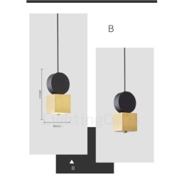 4 Stile Gold Schwarz Postmodern Pendelleuchte
