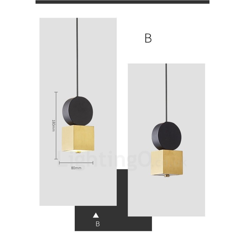 4 Stile Gold Schwarz Postmodern Pendelleuchte