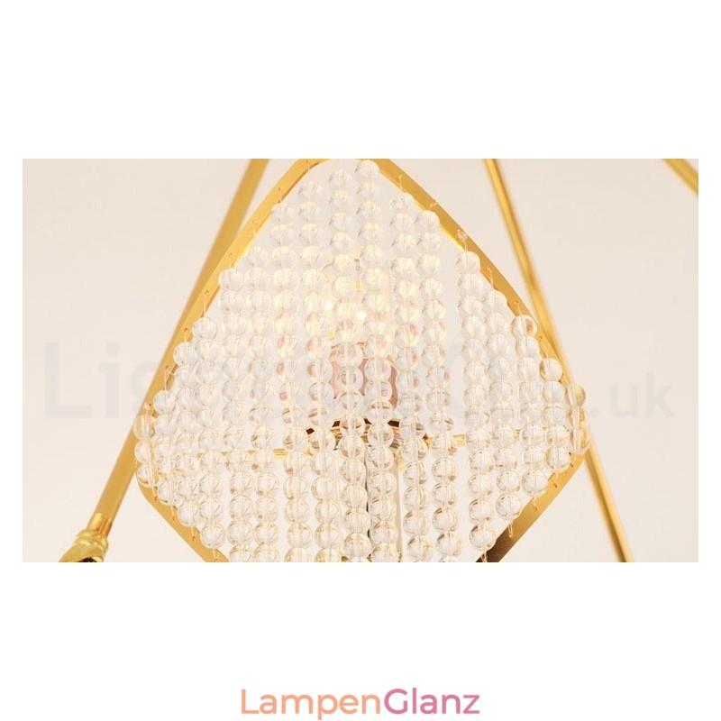 Gold Postmodern Luxus Runde K9 Kristall Pendelleuchte Kronleuchter Licht mit Acryl Schatten Ausstellungshalle