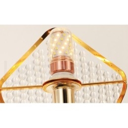 Gold Postmodern Luxus Runde K9 Kristall Pendelleuchte Kronleuchter Licht mit Acryl Schatten Ausstellungshalle