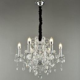 6 Licht Gold Silber Amerikanischen Stil Kristall Anhänger Kronleuchter Licht Shop