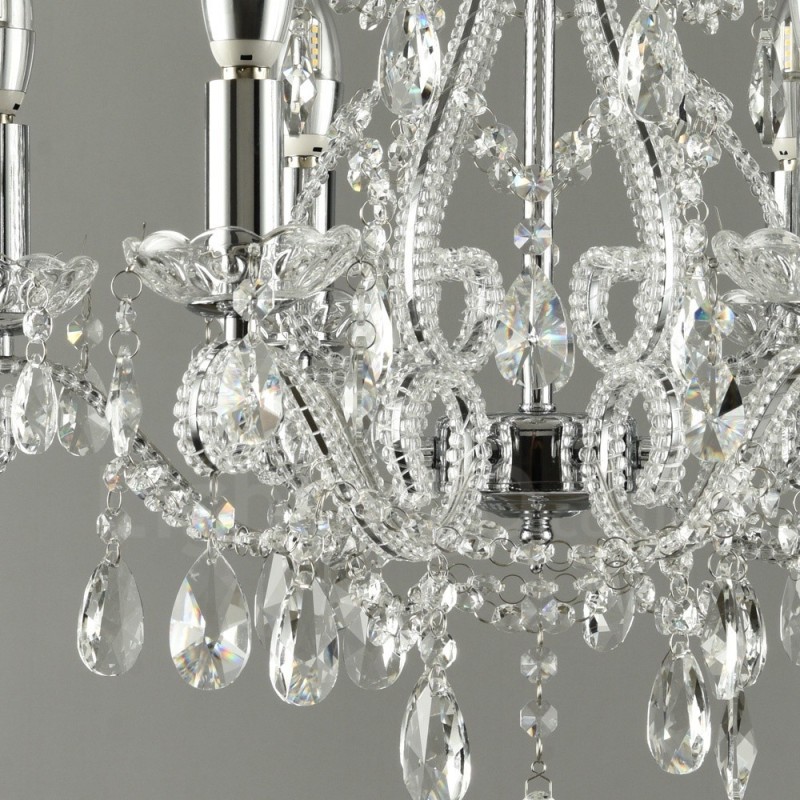 6 Licht Gold Silber Amerikanischen Stil Kristall Anhänger Kronleuchter Licht Shop