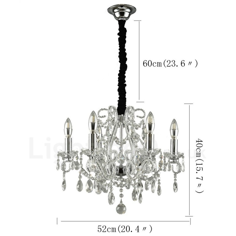 6 Licht Gold Silber Amerikanischen Stil Kristall Anhänger Kronleuchter Licht Shop