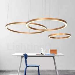 Wi-Fi Smart Dimmbare Gold Rose Gold Moderne zeitgenössische 3 Ringe Licht Aluminiumlegierung Pendelleuchte mit Acryl-Lampenschirm