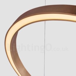 Wi-Fi Smart Dimmbare Gold Rose Gold Moderne zeitgenössische 3 Ringe Licht Aluminiumlegierung Pendelleuchte mit Acryl-Lampenschirm