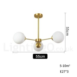 3-Licht Reinem Messing Nordeuropa Bean Kronleuchter Moderne Metall Moleküle Pendelleuchte