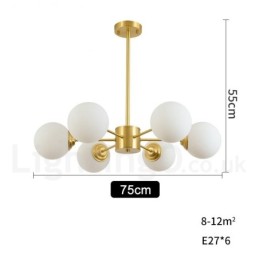 6 Licht Reinem Messing Nordeuropa Bean Kronleuchter Moderne Metall Moleküle Pendelleuchte