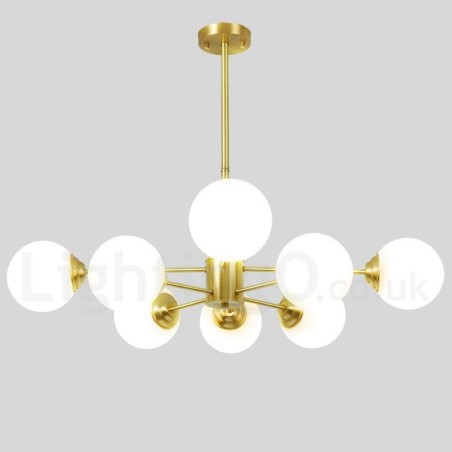 8 Lichter (4 + 4 Lichter) Zweistufiger Kronleuchter aus reinem Messing aus Nordeuropa, moderne Pendelleuchte mit Metallmolekülen 8 Lichter (4 + 4 Lichter) Zweistufiger Kronleuchter aus reinem Messing aus Nordeuropa, moderne Pendelleuchte mit Metallmolekülen