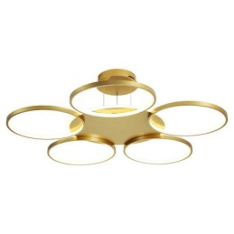 Goldfarbener, moderner, zeitgenössischer Deckenleuchter im nordischen Stil mit Fernbedienung, kann auch als Wandleuchte verwendet werden