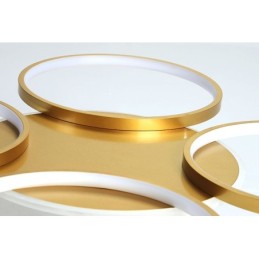 Goldfarbener, moderner, zeitgenössischer Deckenleuchter im nordischen Stil mit Fernbedienung, kann auch als Wandleuchte verwendet werden