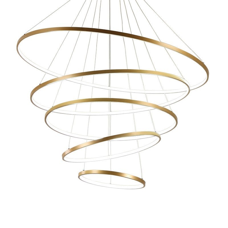 Große 4 Ringe 5 Ringe Schwarz Weiß Gold Pendelleuchte Modernes Design