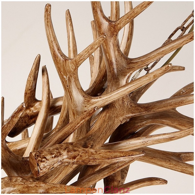 4-flammiger rustikaler künstlerischer Retro-Kronleuchter im Geweih-Stil