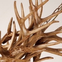 6-flammiger rustikaler künstlerischer Retro-Kronleuchter im Geweih-Stil