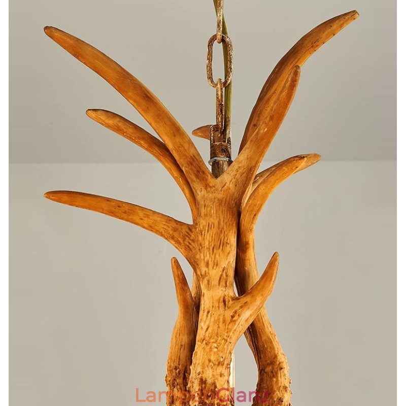 8-flammiger rustikaler künstlerischer Retro-Kronleuchter im Geweih-Stil