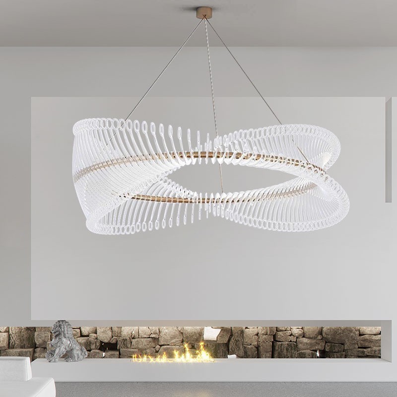 Postmoderne Strip Circle Pendelleuchte