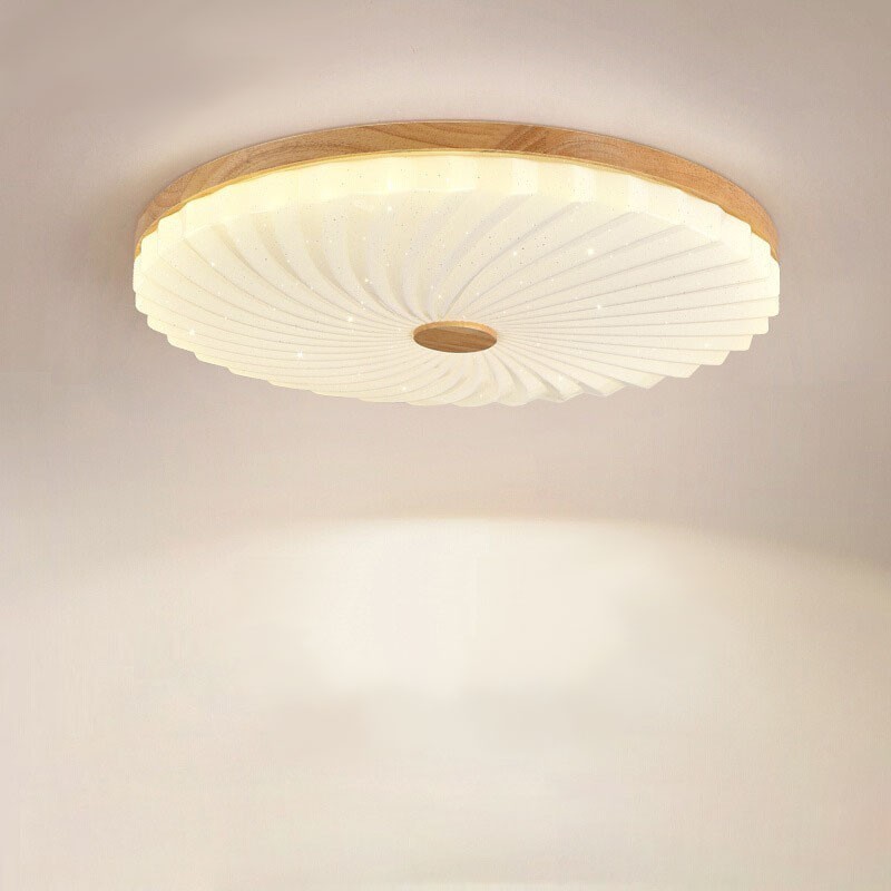 Nordische runde, schlichte und moderne Deckenleuchte aus Massivholz