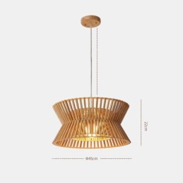 Vintage Holz Pendelleuchte