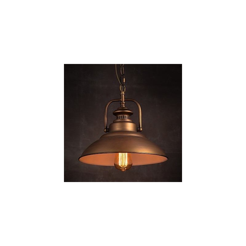 Retro-Pendelleuchte mit Schirm aus Metall im Old Factory-Stil