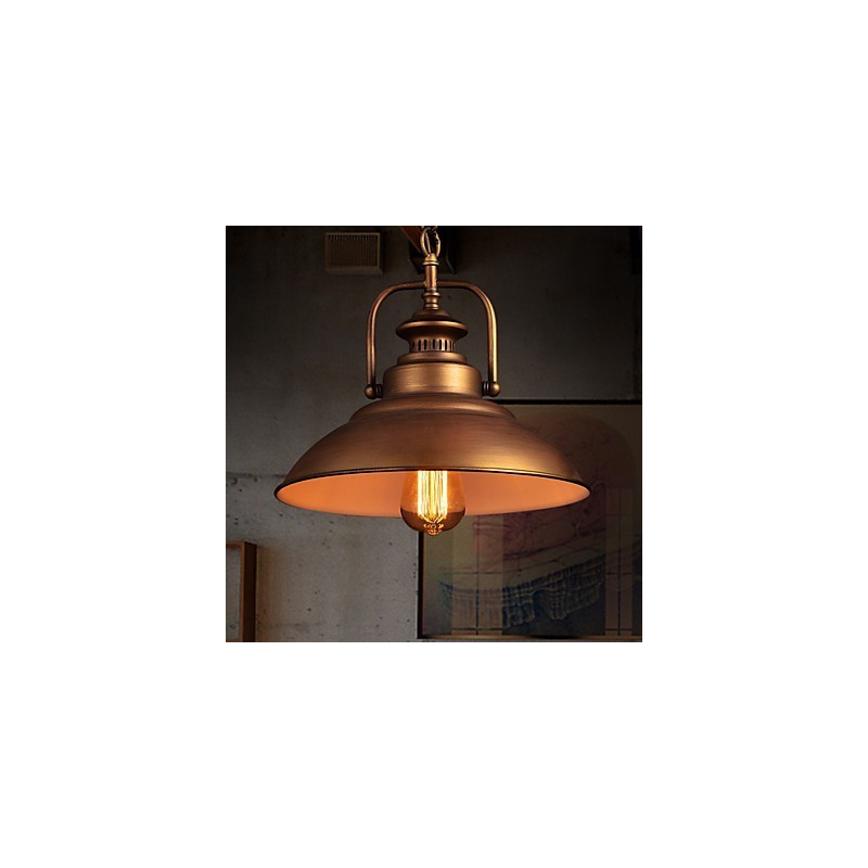 Retro-Pendelleuchte mit Schirm aus Metall im Old Factory-Stil