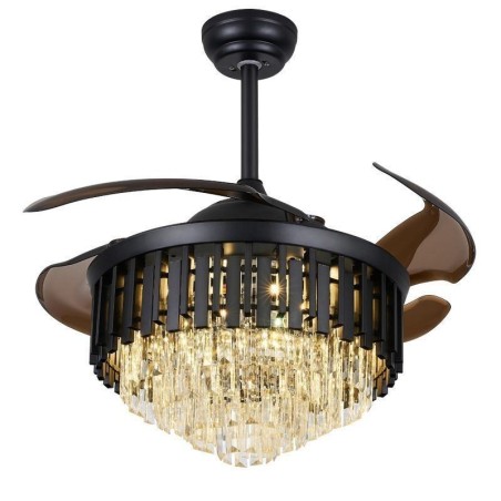 Einziehbarer Deckenventilator mit Licht und Kristall-Deckenventilator Einziehbarer Deckenventilator mit Licht und Kristall-Deckenventilator