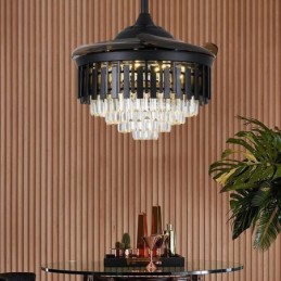 Einziehbarer Deckenventilator mit Licht und Kristall-Deckenventilator