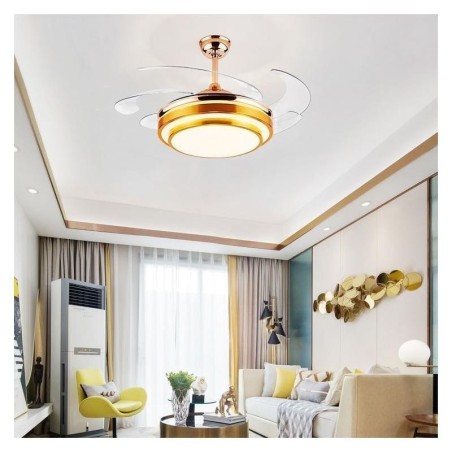 Moderne Deckenventilatorlampe ABS-Lüfterflügel Acrylbeleuchtung Moderne Deckenventilatorlampe ABS-Lüfterflügel Acrylbeleuchtung