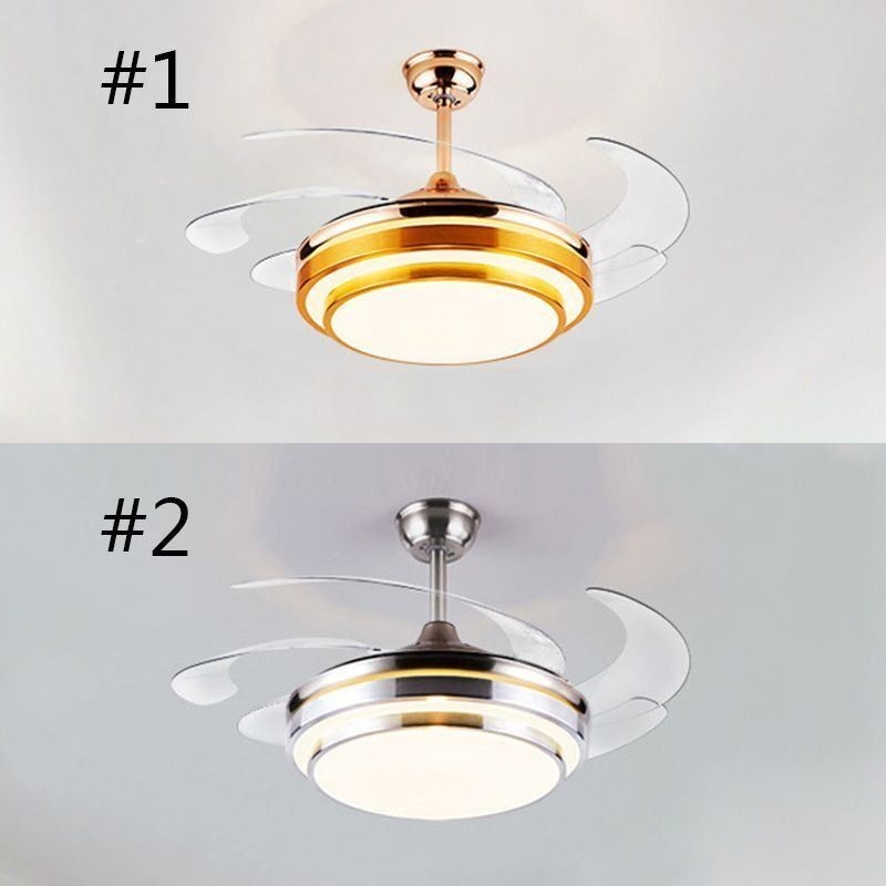 Moderne Deckenventilatorlampe ABS-Lüfterflügel Acrylbeleuchtung