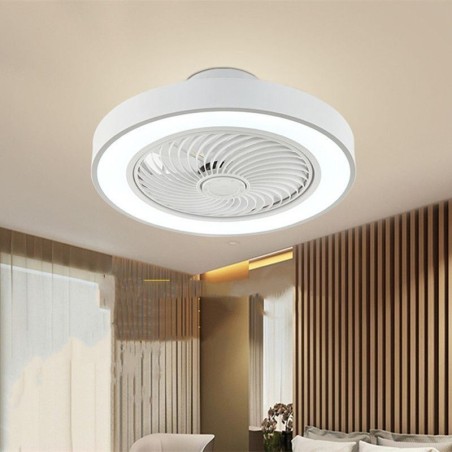 Moderne Deckenventilatorleuchten mit Fernbedienung, runde Deckenleuchte aus Acryl Moderne Deckenventilatorleuchten mit Fernbedienung, runde Deckenleuchte aus Acryl