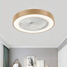 Moderne Deckenventilatorleuchten mit Fernbedienung, runde Deckenleuchte aus Acryl