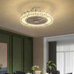 Kristall Deckenventilator Licht Gold Runde Deckenlampe