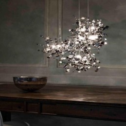 Pailletten Kronleuchter Edelstahl Anhänger Beleuchtung Esszimmer