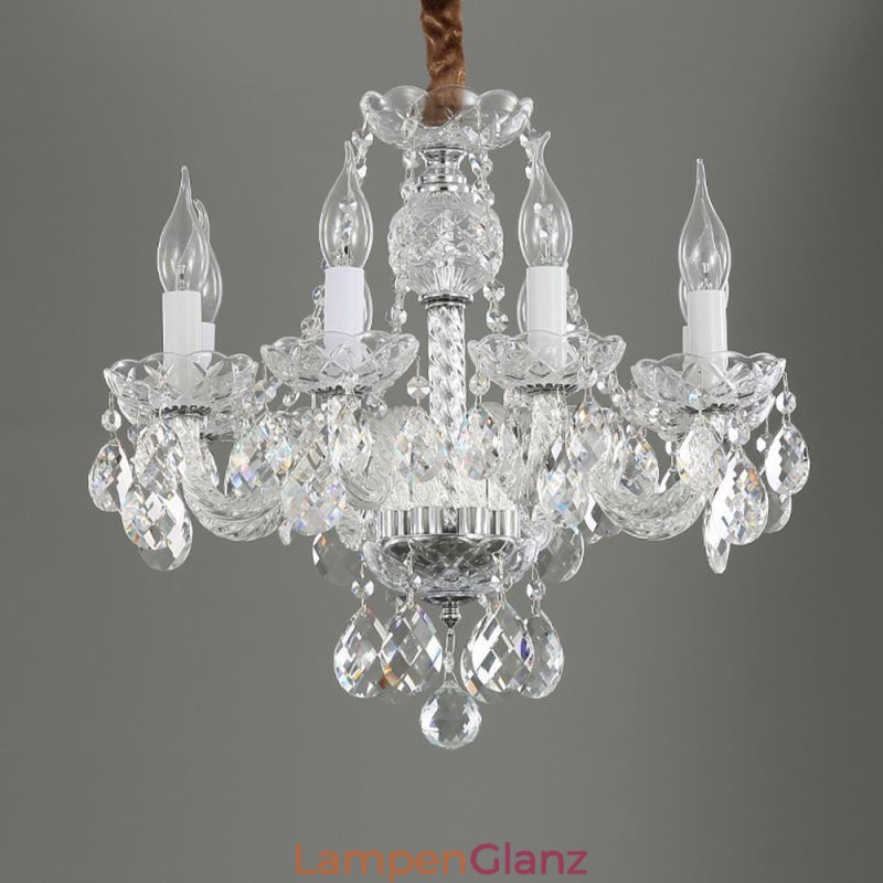 Europäischer Kronleuchter aus klarem Kristallglas, Lichtkörper mit 8 Lichtern