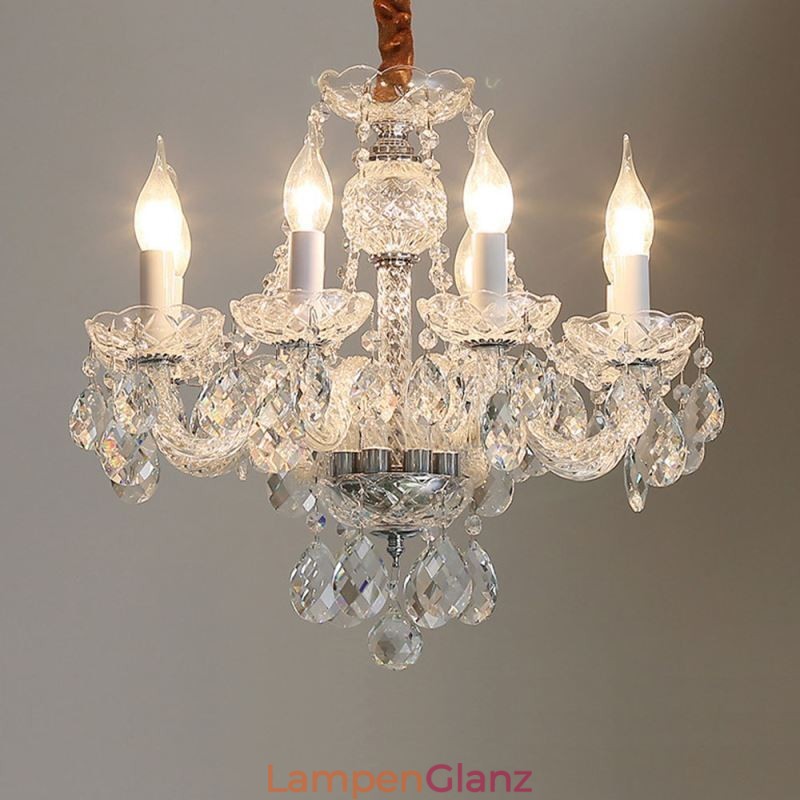 Europäischer Kronleuchter aus klarem Kristallglas, Lichtkörper mit 8 Lichtern