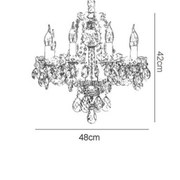 Europäischer klarer Kristall-Kronleuchter, Glas-Lampenkörper, 8 Lichter, Goldkörper-Deckenleuchte