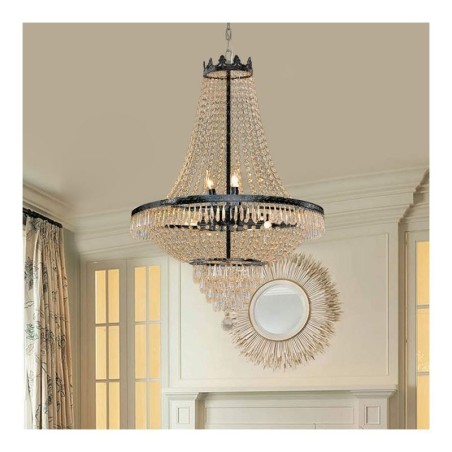 Klassischer Kristall-Kronleuchter, schwarz, Empire-Stil, Pendelleuchte, 9 Lichter Klassischer Kristall-Kronleuchter, schwarz, Empire-Stil, Pendelleuchte, 9 Lichter