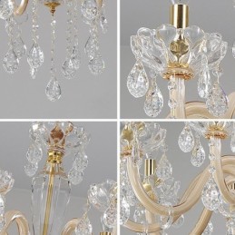 Eleganter Kristall-Kronleuchter im europäischen Stil, Glas-Pendelleuchte