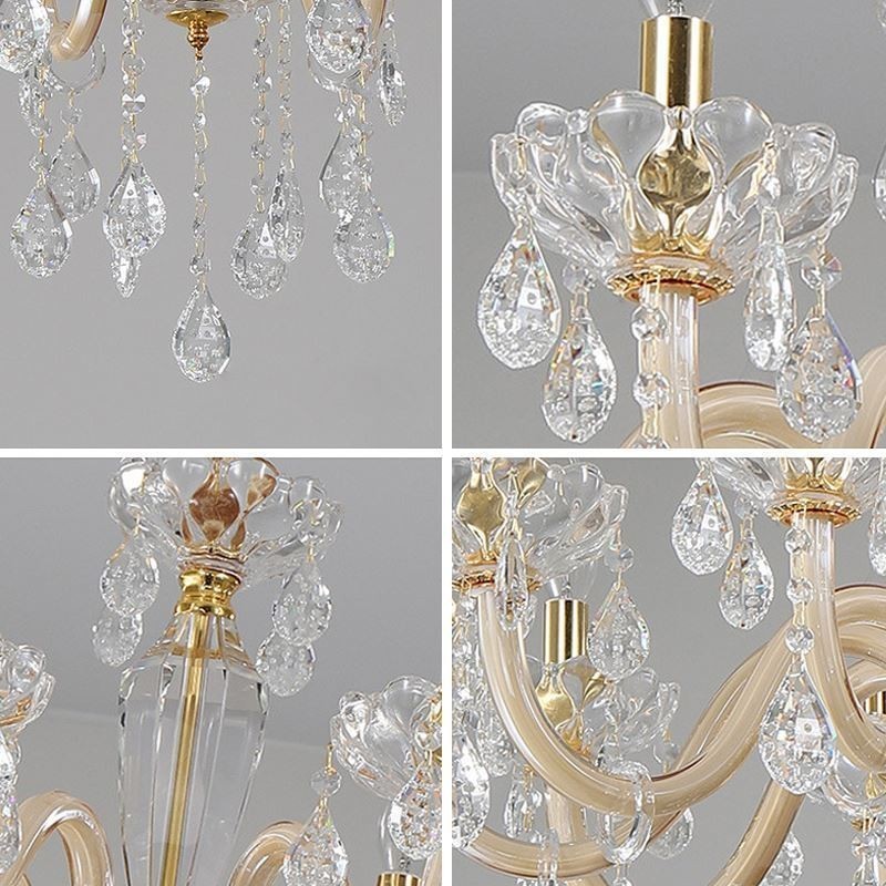 Eleganter Kristall-Kronleuchter im europäischen Stil, Glas-Pendelleuchte