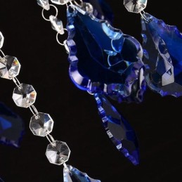 Europäischer Kristall-Kronleuchter Luxus Pendelleuchte Blau Anhänger