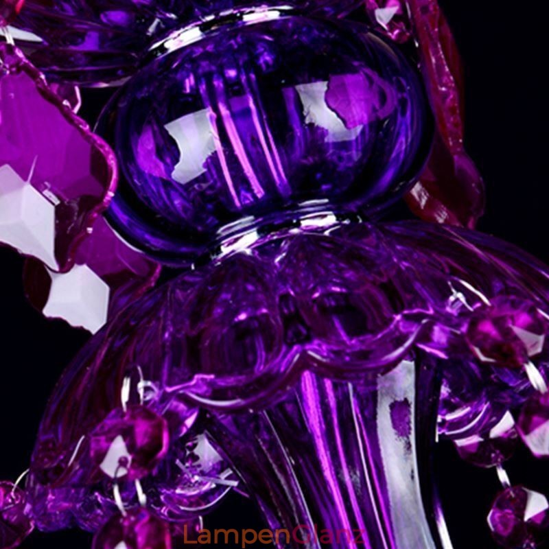 Elegante lila Kristall Deckenleuchte Europäischer Kronleuchter