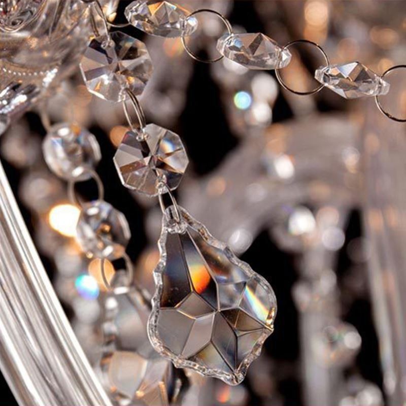 Europäischer Kristall-Kronleuchter, transparente Pendelleuchte
